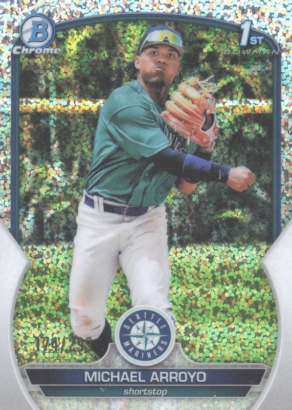 Michael Arroyo 2023 Bowman #BCP-63 Chrome Prospects - Speckle Refractor /299 (1st) PSA 10