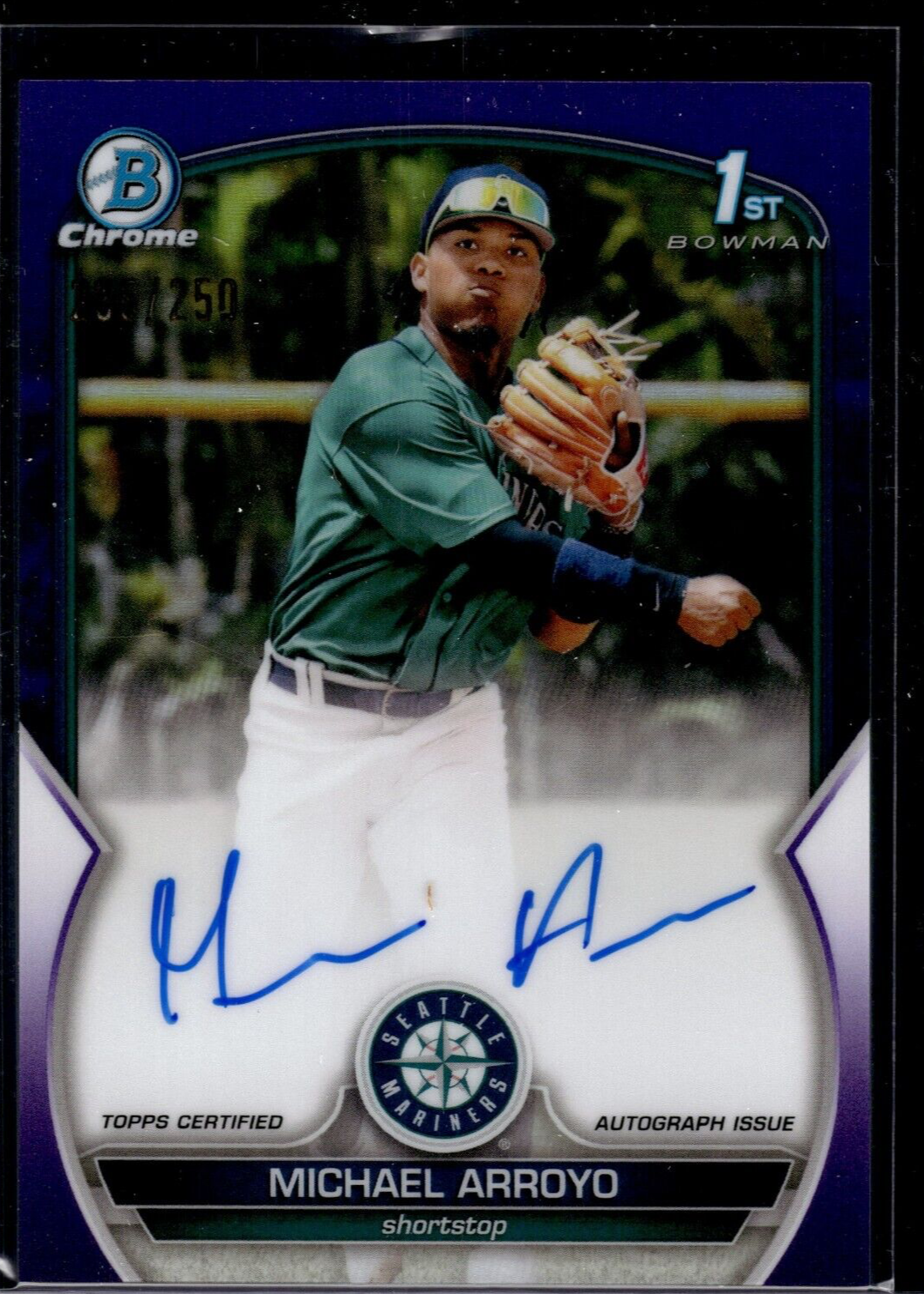 Michael Arroyo 2023 Bowman #CPA-MA Chrome Prospect Auto - Purple 