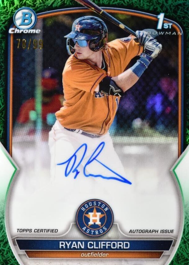 Ryan Clifford 2023 Bowman #CPA-RC Chrome Prospect Auto - Green 