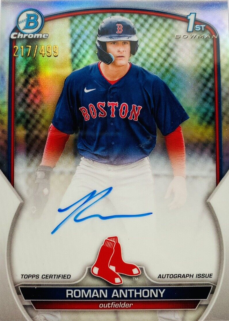 Roman Anthony 2023 Bowman #CPA-RA Chrome Prospect Auto - Refractor 