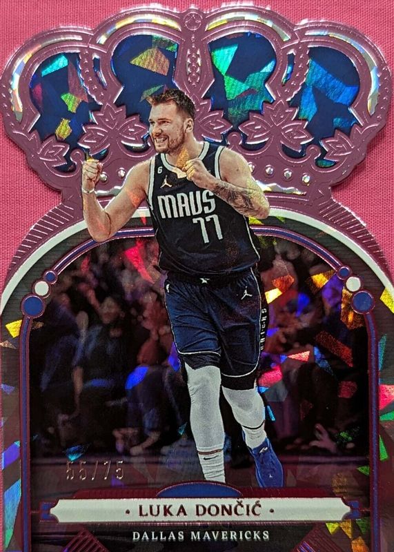 Luka Doncic 2022 Crown Royale #80 Pink Crystal /75 PSA 10