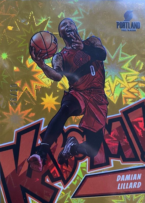 Damian Lillard 2022 Crown Royale #9 Kaboom! - Gold /10 PSA 10 