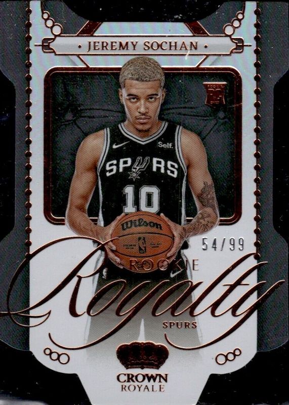 Jeremy Sochan 2022 Crown Royale #9 Rookie Royalty /99 Rookie SGC 9.5