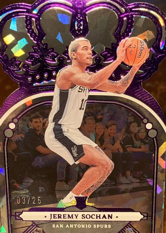 Jeremy Sochan 2022 Crown Royale #53 Purple Crystal /25 Rookie RAW