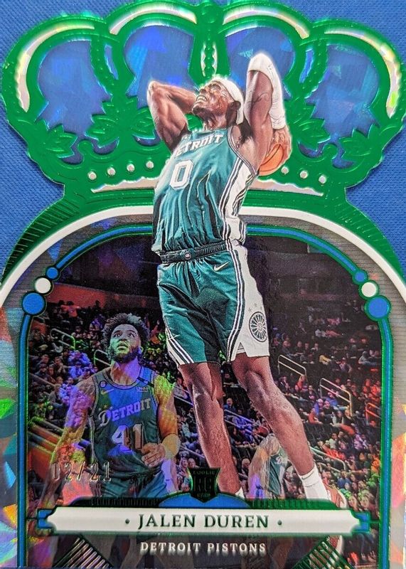 Jalen Duren 2022 Crown Royale #34 FOTL Green Crystal /21 Rookie RAW