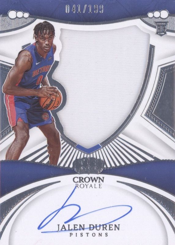 Jalen Duren 2022 Crown Royale #139 Rookie Silhouettes /199 Rookie RAW