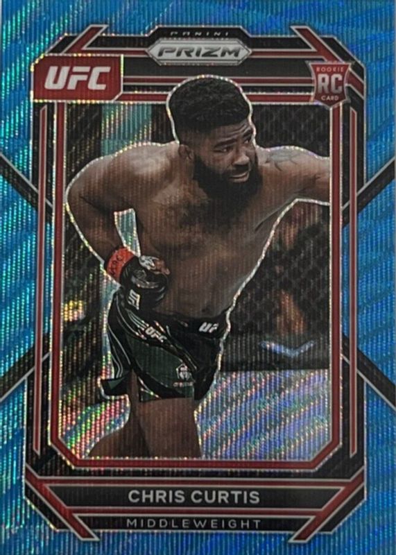 Chris Curtis 2023 Prizm UFC #105 Blue Wave Rookie PSA 9