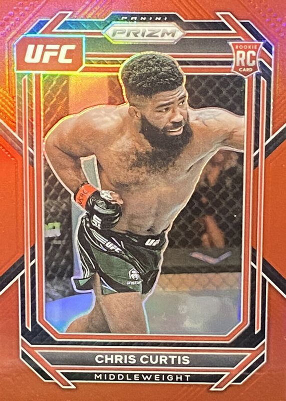 Chris Curtis 2023 Prizm UFC #105 Red /199 Rookie RAW