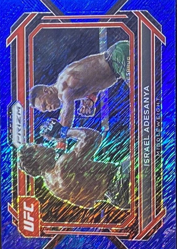 Israel Adesanya 2023 Prizm UFC #82 Blue Shimmer /10 RAW