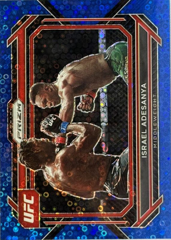 Israel Adesanya 2023 Prizm UFC #82 Under Card Blue /25 PSA 10