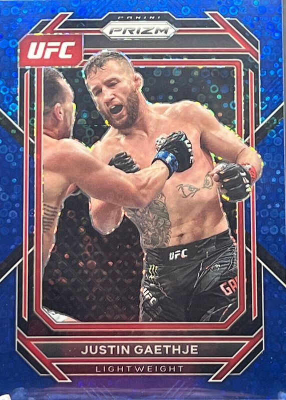 Justin Gaethje 2023 Prizm UFC #110 Under Card Blue /25 PSA 10