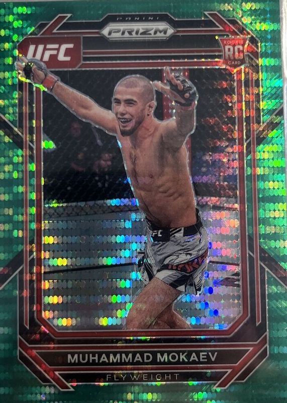 Muhammad Mokaev 2023 Prizm UFC #124 Green Pulsar /25 Rookie BGS 9.5