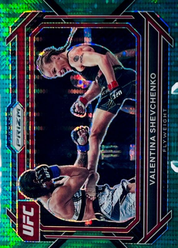 Valentina Shevchenko 2023 Prizm UFC #63 Green Pulsar /25 RAW