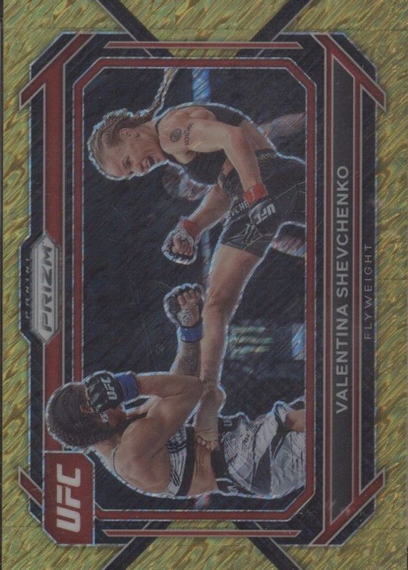 Valentina Shevchenko 2023 Prizm UFC #63 Gold Shimmer /3 PSA 10