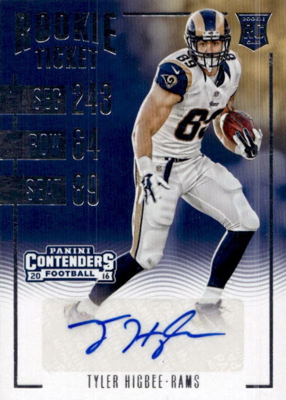 Tyler Higbee 2016 Contenders #127 Rookie Ticket Auto Rookie SGC 9