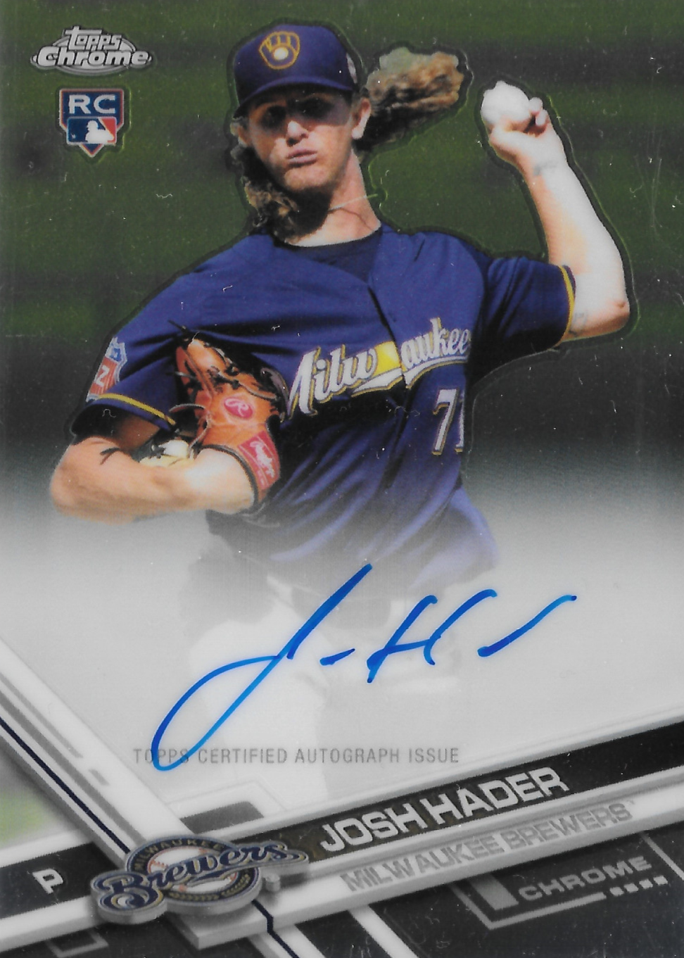 Josh Hader 2017 Topps Chrome #RA-JHA Rookie Auto Price Guide
