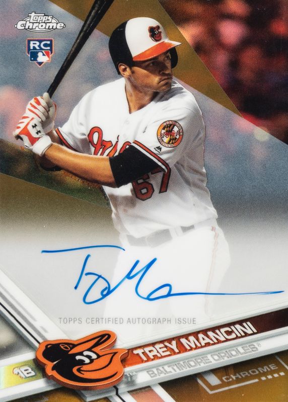 Trey Mancini 2017 Topps Chrome #RA-TM Rookie Auto - Gold Refractor /50 Rookie SGC 9.5