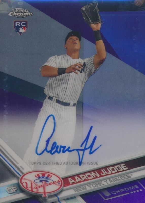 Aaron Judge 2017 Topps Chrome #RA-AJ Rookie Auto - Purple 