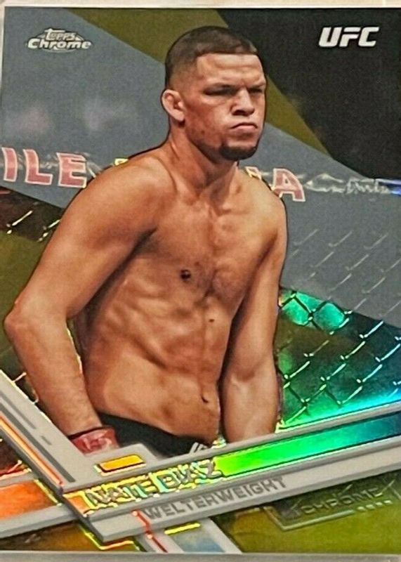 Nate Diaz 2017 Topps Chrome UFC #55 Gold Refractor /50 SGC 10