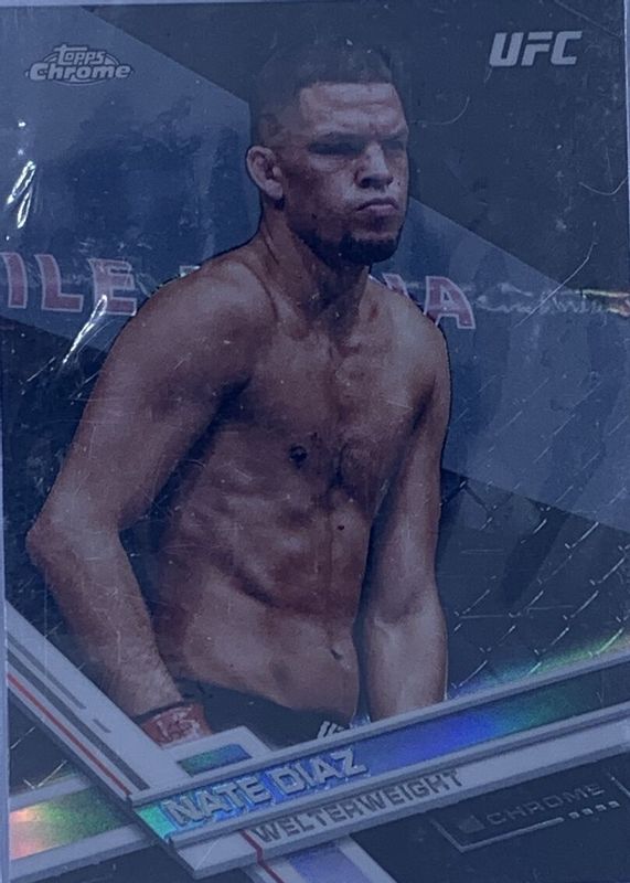 Nate Diaz 2017 Topps Chrome UFC #55 Black Refractor /10 PSA 10