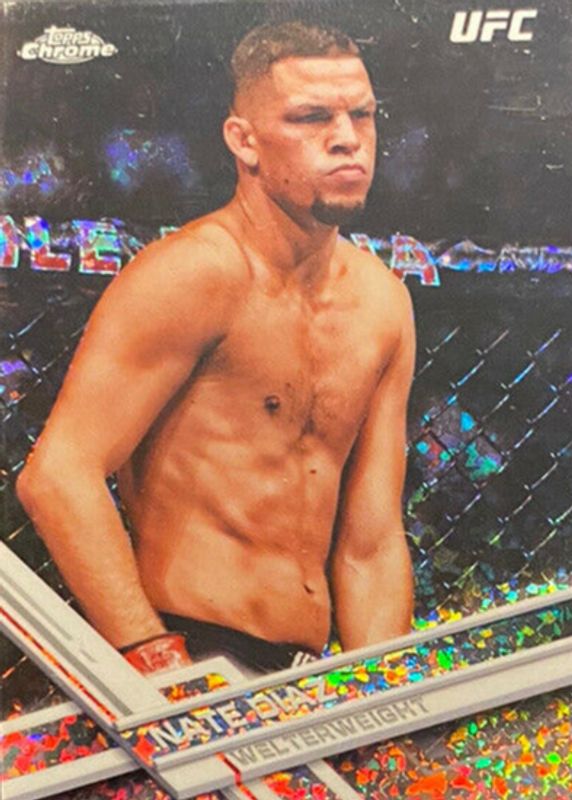 Nate Diaz 2017 Topps Chrome UFC #55 Diamond Refractor SGC 9