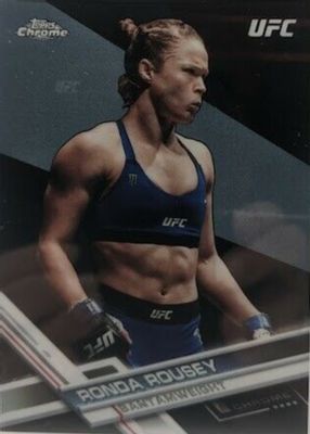 UFC Topps ロンダ・ラウジー　ダイヤモンドリフラクターカード Ronda Rousey 2017 Topps Chrome UFC #98 Blue Wave Refractor