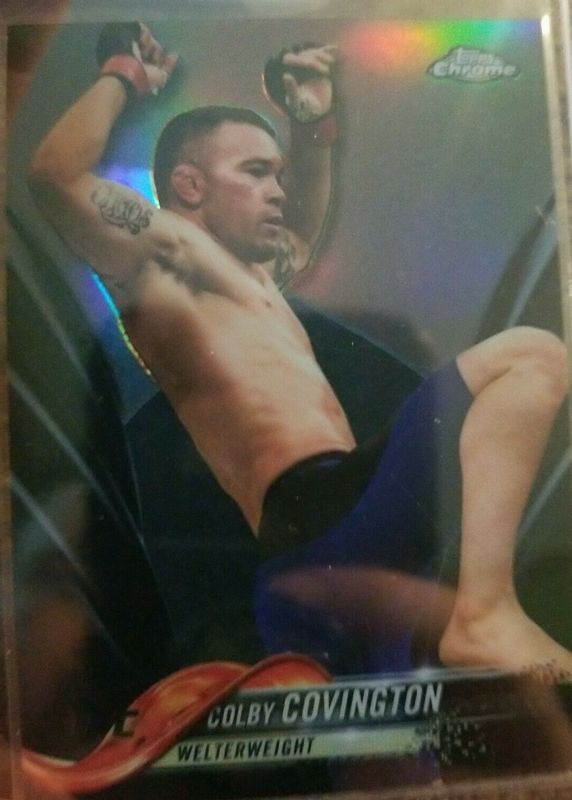 Colby Covington 2018 Topps Chrome UFC #40 Black Refractor /10 RAW