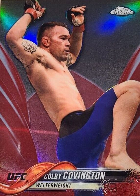 Colby Covington 2018 Topps Chrome UFC #40 Red Refractor /5 RAW