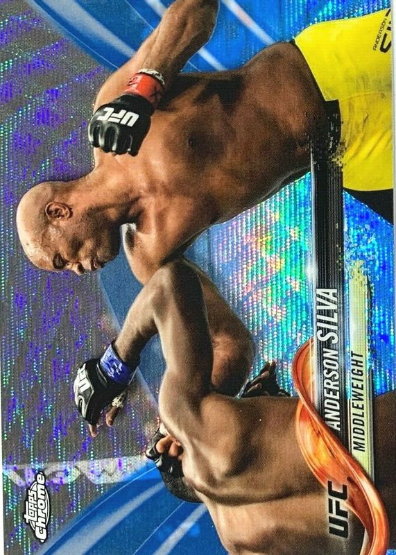 Anderson Silva 2018 Topps Chrome UFC #42 Blue Wave Refractor /75 PSA 9