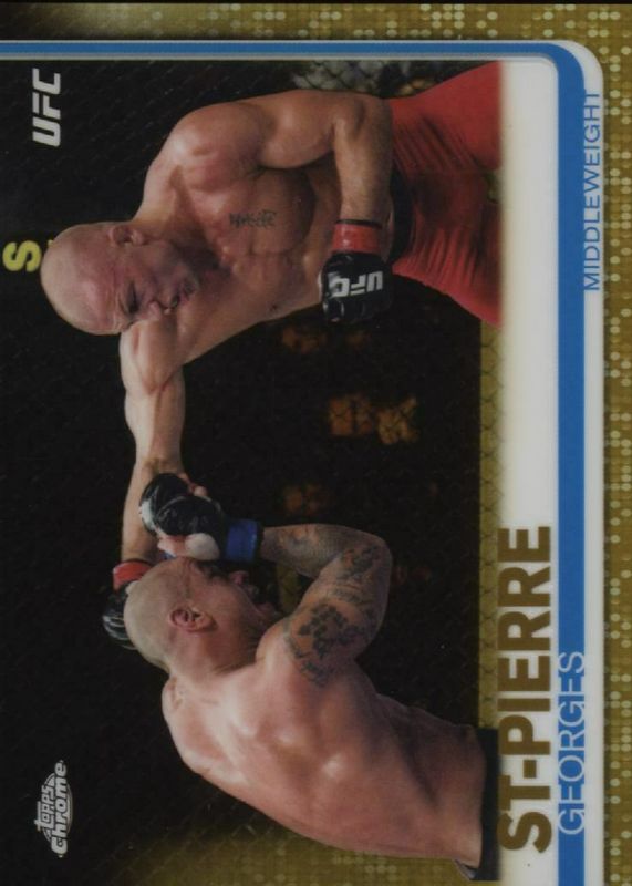 Georges St-Pierre 2019 Topps Chrome UFC #5 Gold Refractor /50 RAW