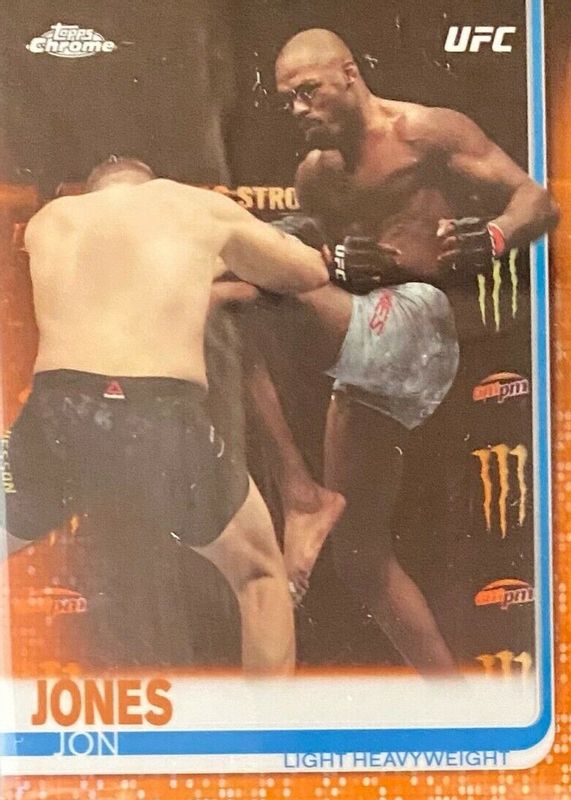 Jon Jones 2019 Topps Chrome UFC #1 Orange Refractor /25 RAW