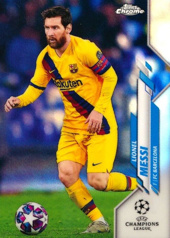 Lionel Messi 2019 Topps Chrome UEFA Champions League #1 SP Variation (Yellow Kit) PSA 10