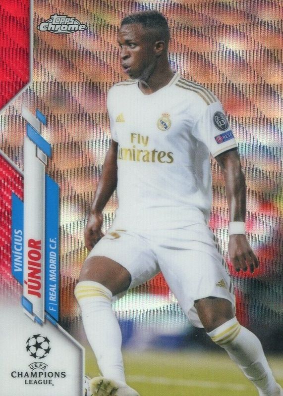 Vinicius Jr. 2019 Topps Chrome UEFA Champions League #33 Red Wave Refractor /10 PSA 10