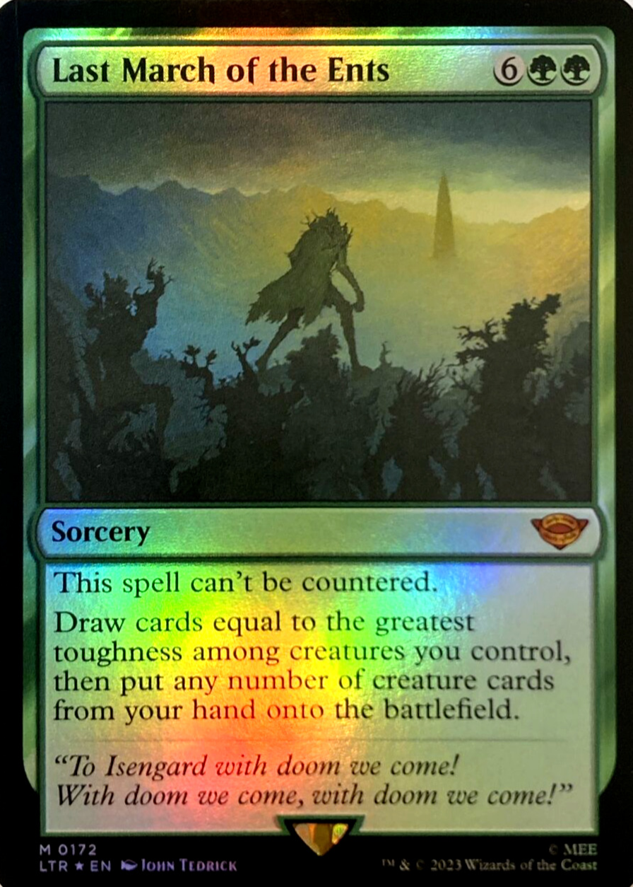 last march of the ents mtg card Last March of the Ents Magic MTG Lord of the Rings 418 Scene Foil PSA