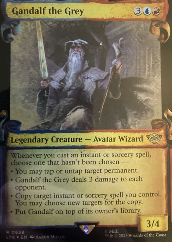 Gandalf the Grey 2023 The Lord of the Rings: Tales of Middle-Earth #658 Foil Showcase RAW TCG (NEAR MINT)