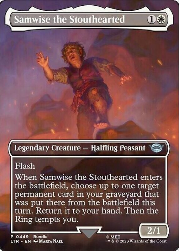 Samwise the Stouthearted 2023 The Lord of the Rings: Tales of Middle-Earth #449 Foil Borderless RAW TCG (LIGHTLY PLAYED)