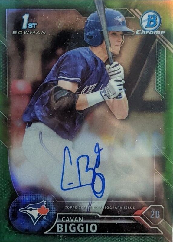 Cavan Biggio 2016 Bowman Draft #CDA-CB Chrome DP Auto - Green Refractor /99 (1st) PSA 10