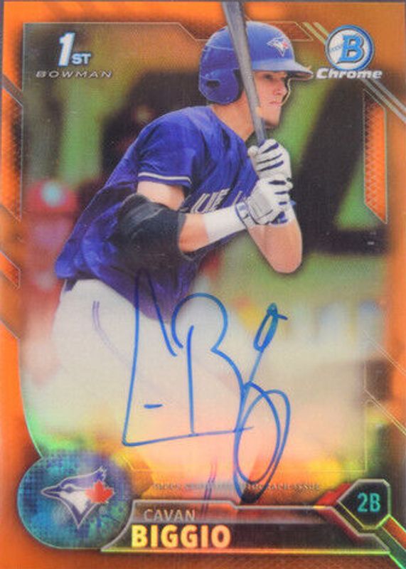 Cavan Biggio 2016 Bowman Draft #CDA-CB Chrome DP Auto - Orange Refractor /25 (1st) PSA 9