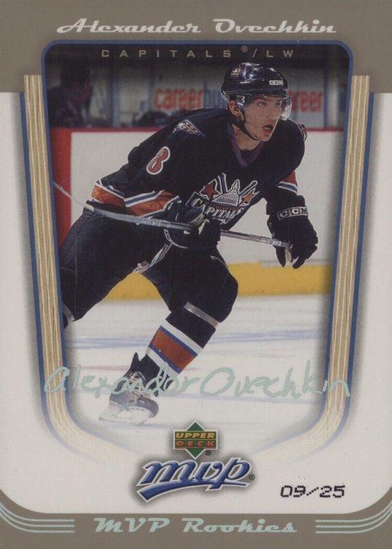 Alexander Ovechkin 2005 Upper Deck MVP #394 Platinum /25 Rookie PSA 7