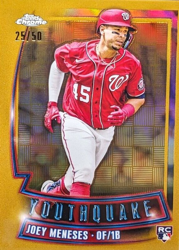 Joey Meneses 2023 Topps Chrome #YQ-26 Youthquake - Gold Refractor /50 Rookie PSA 10