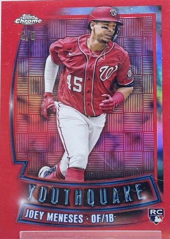 Joey Meneses 2023 Topps Chrome #YQ-26 Youthquake - Red Refractor /5 Rookie PSA 10