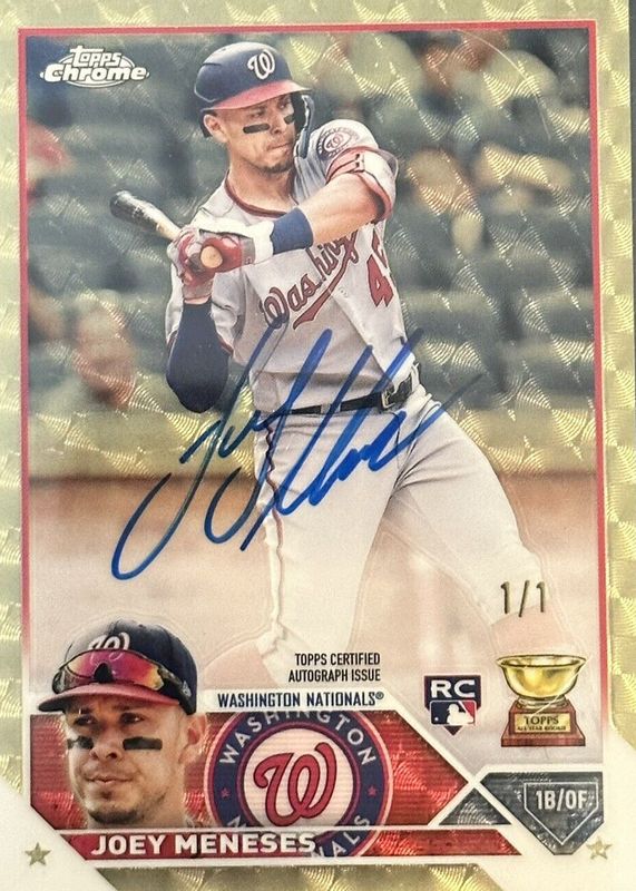 Joey Meneses 2023 Topps Chrome #RA-JM Rookie Autographs - Superfractor /1 RAW