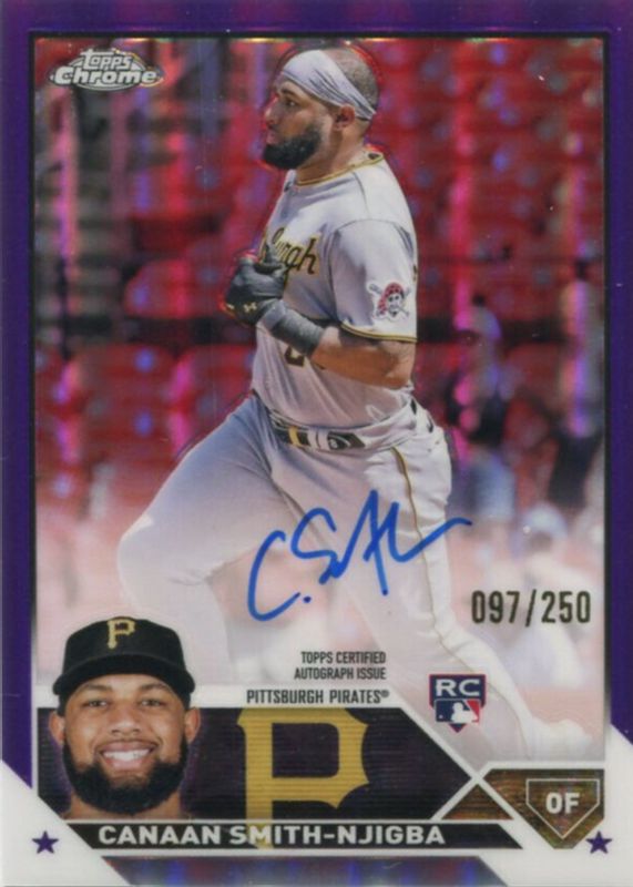 Canaan Smith-Njigba 2023 Topps Chrome #RA-CSN Rookie Autographs - Purple Refractor /250 RAW