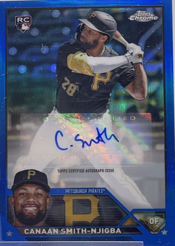 Canaan Smith-Njigba 2023 Topps Chrome #RA-CSN Rookie Autographs - Blue Refractor /150 RAW