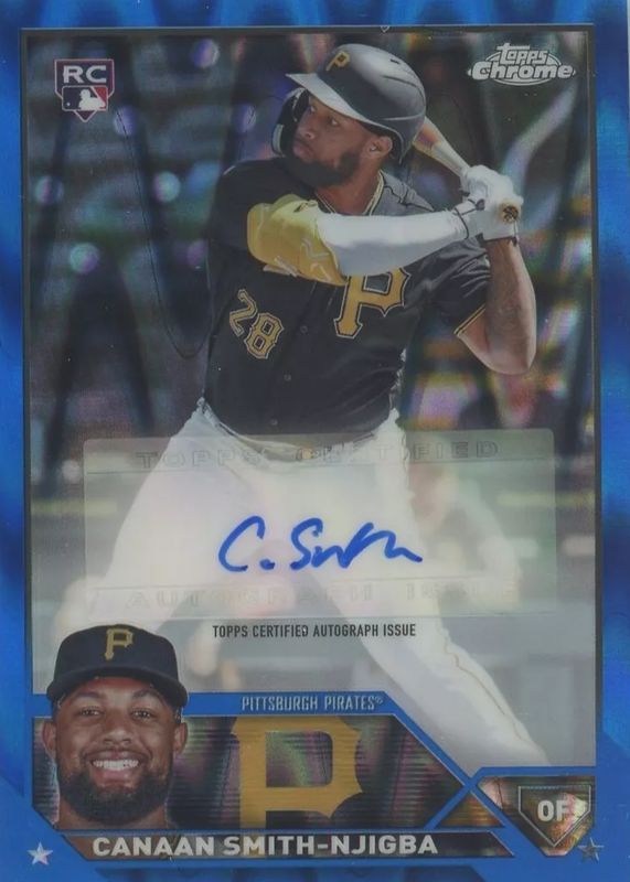 Canaan Smith-Njigba 2023 Topps Chrome #RA-CSN Rookie Autographs - Blue RayWave Refractor /150 RAW