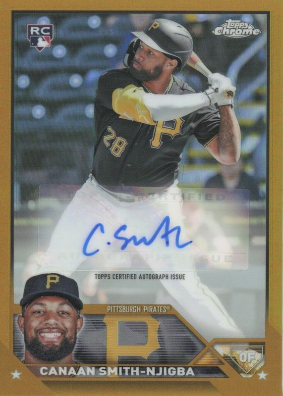 Canaan Smith-Njigba 2023 Topps Chrome #RA-CSN Rookie Autographs - Gold Refractor /50 RAW