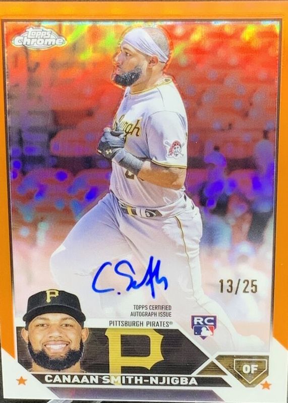 Canaan Smith-Njigba 2023 Topps Chrome #RA-CSN Rookie Autographs - Orange Refractor /25 RAW