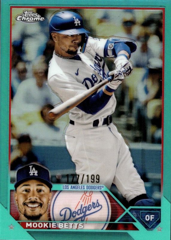 Mookie Betts 2023 Topps Chrome #150 Aqua Refractor /199 SGC 10