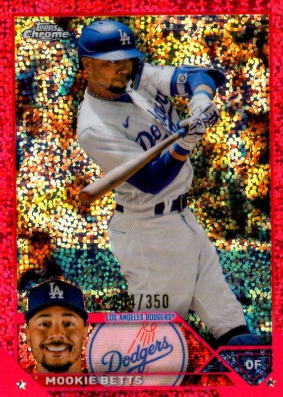 Mookie Betts 2023 Topps Chrome #150 Magenta Speckle Refractor /350 PSA 10