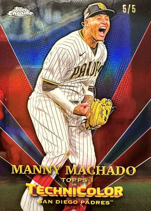 Manny Machado 2023 Topps Chrome #TT-5 Topps in Technicolor - Red Refractor /5 RAW